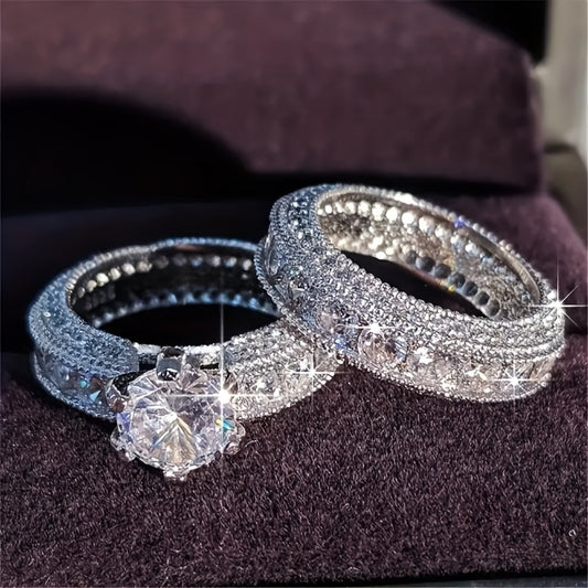 Women's Wedding Ring Set with Zirconia