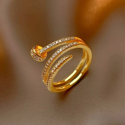 Elegant Spiral Multi-Layer Cubic Midi-Zirconia Ring