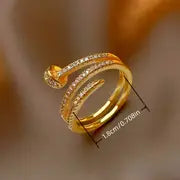 Elegant Spiral Multi-Layer Cubic Midi-Zirconia Ring